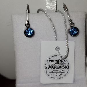 Blue Ziron Swarovski Crystal Drop Ear…